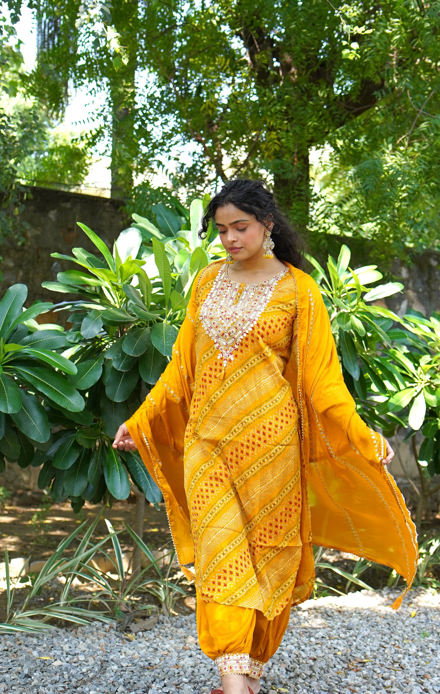 Chinon Navy Blue Afghani Salwar Suit Set