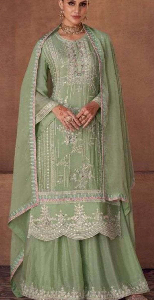 Elegant Mint Green Suit Set