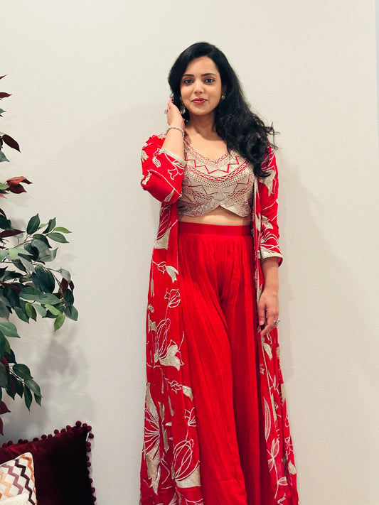 Red Indo Western Cape Set
