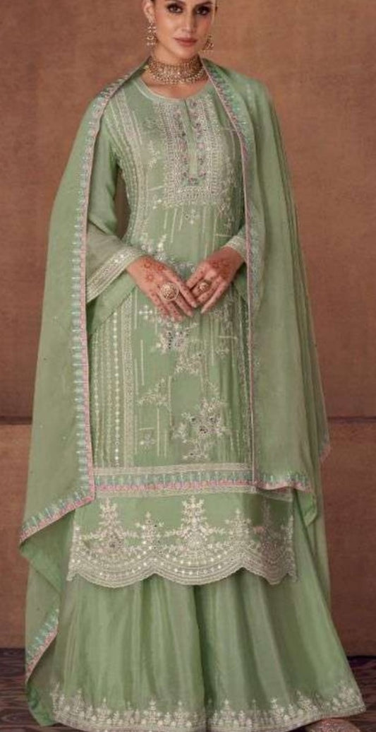 Elegant Mint Green Suit Set