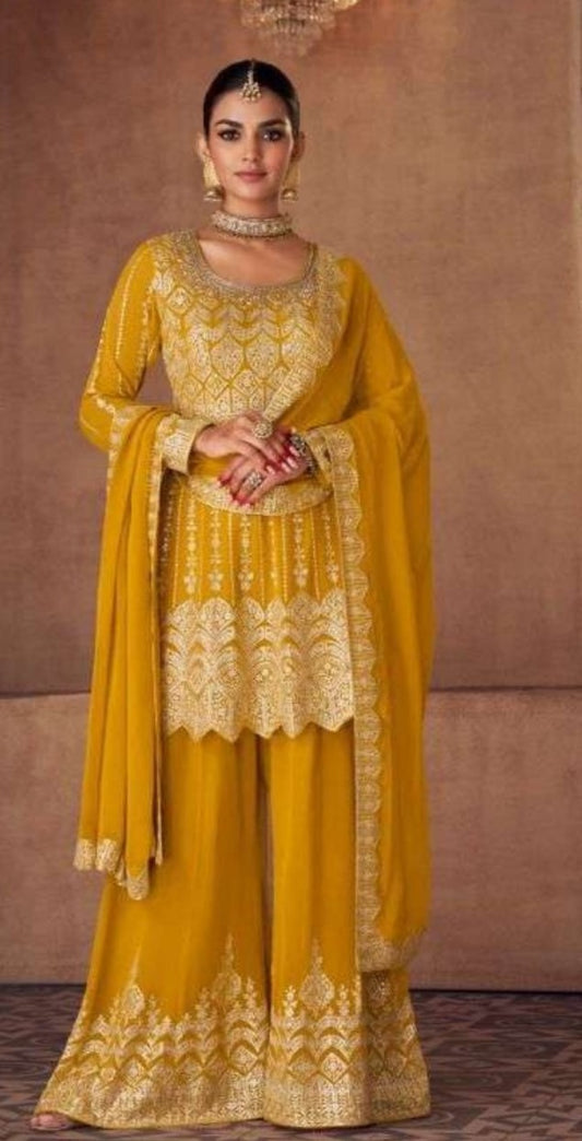 Mustrad Peplum Style Kurta Sharara
